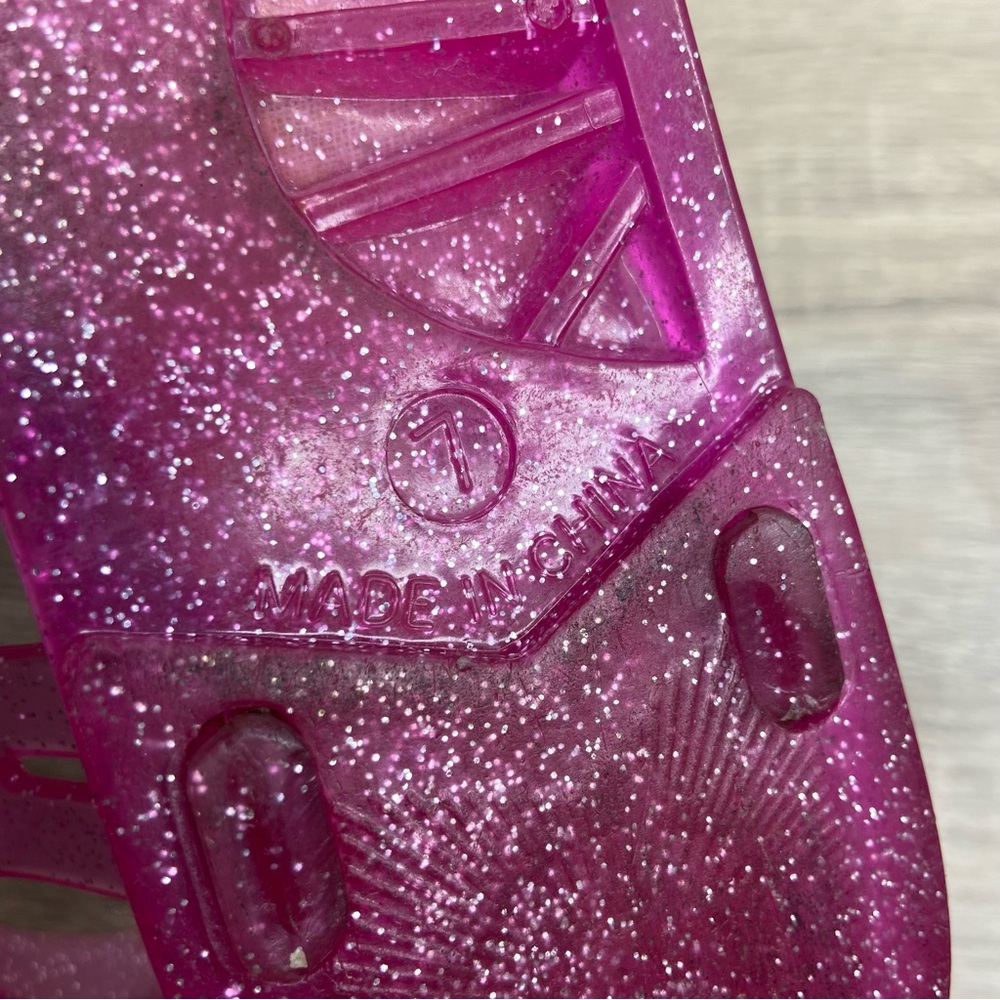 Kate Spade Pink Glitter Jelly Sandals Size 7 - Picture 8 of 8